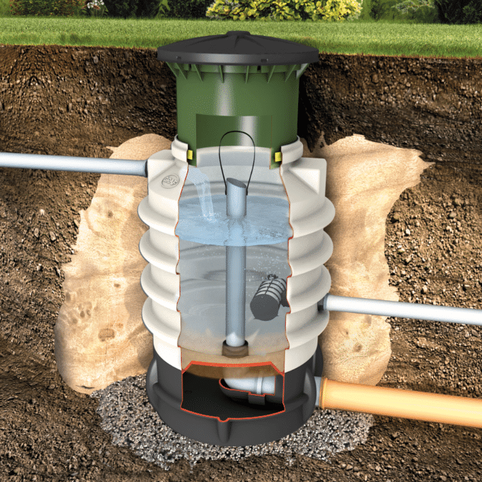 Illustration of a GRAF UK Spring Water Shaft installed Underground